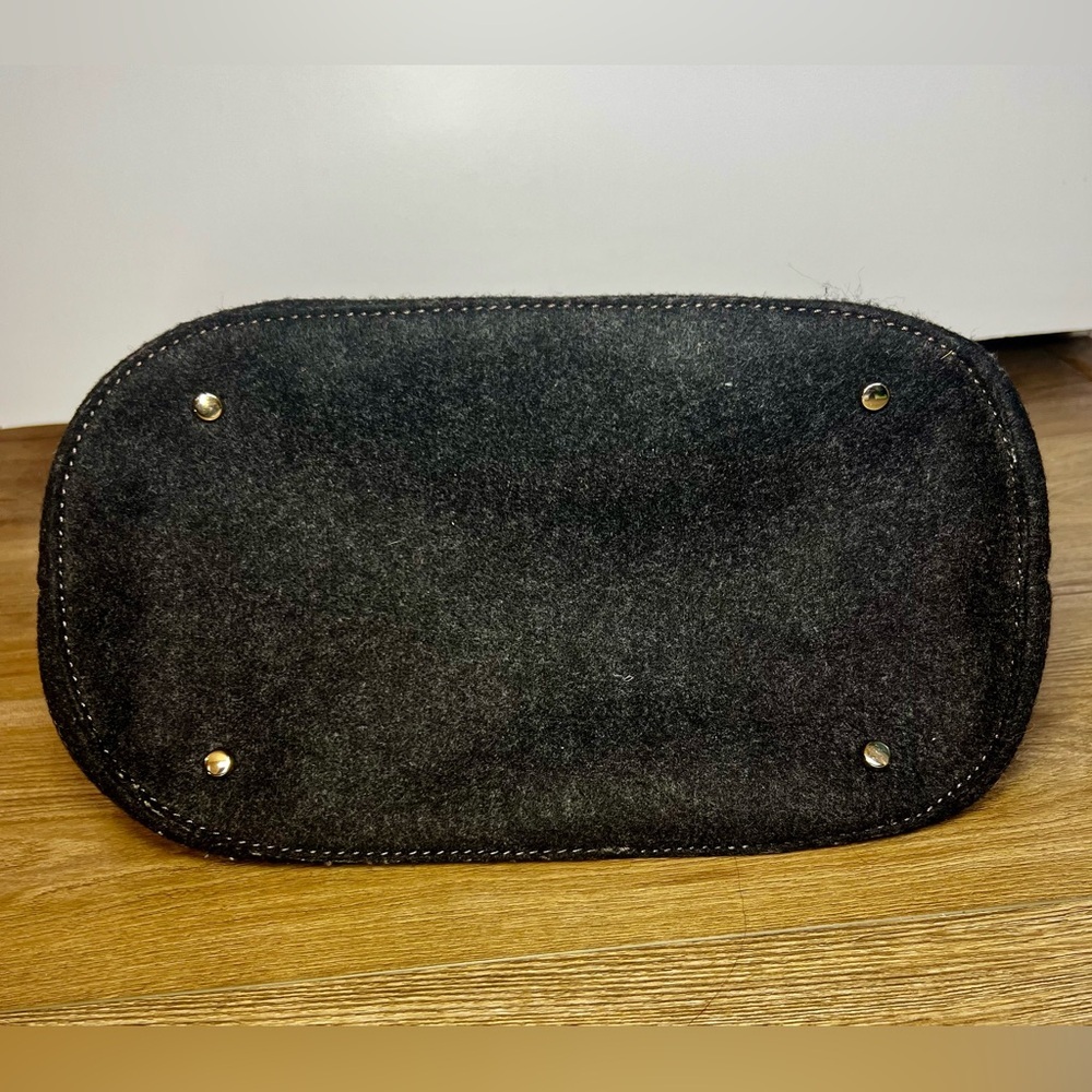 KATE SPADE Tate Handbag in Walker Charcoal Wool - Rare - Picture 7 of 11